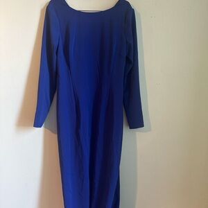 JS Boutique Elegant Blue Women's Dress Cross Back